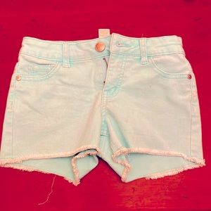Justice size 12 slim light green denim shorts